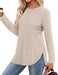 Saloogoe Long Sleeve Shirts for Women Tunic Tops for Women Loose Fit Dressy Crew Neck Pullover Basic Sweaters for Women 2024