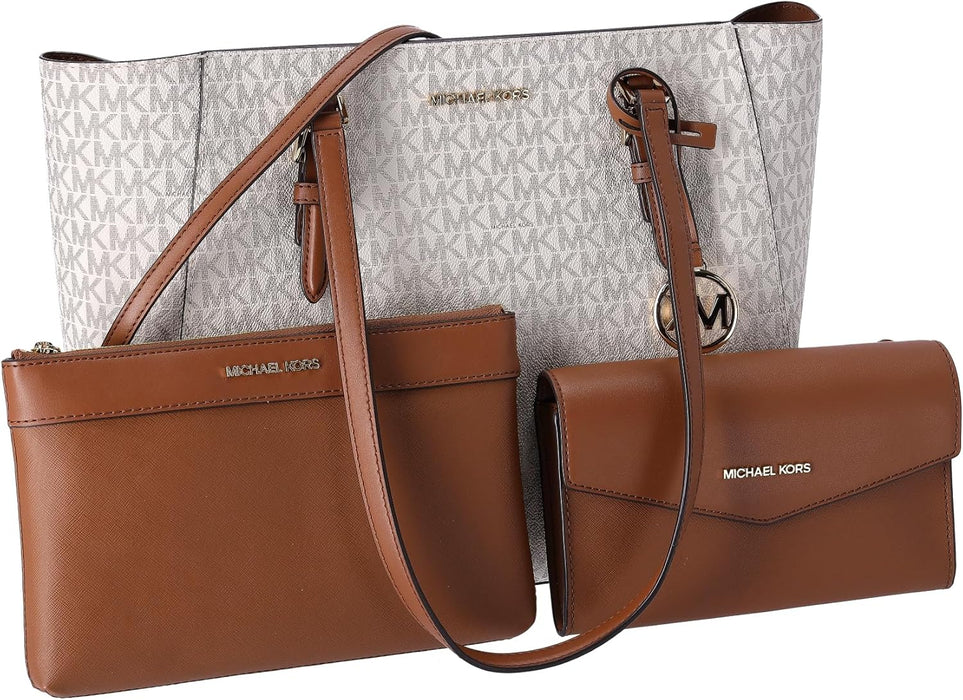 Michael Kors Charlotte Large 3-in-1 Tote Crossbody Handbag Leather